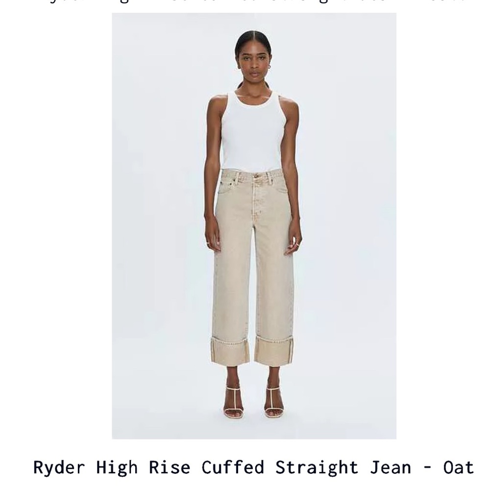NWT Pistola Ryder cuff jeans in Oat size 29